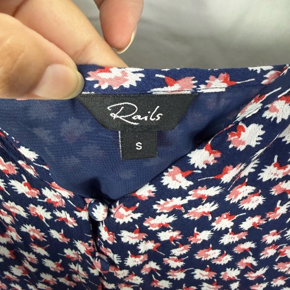 Rails Frida Pink Poms Floral Button Front Midi Dress Small - Picture 4 of 8